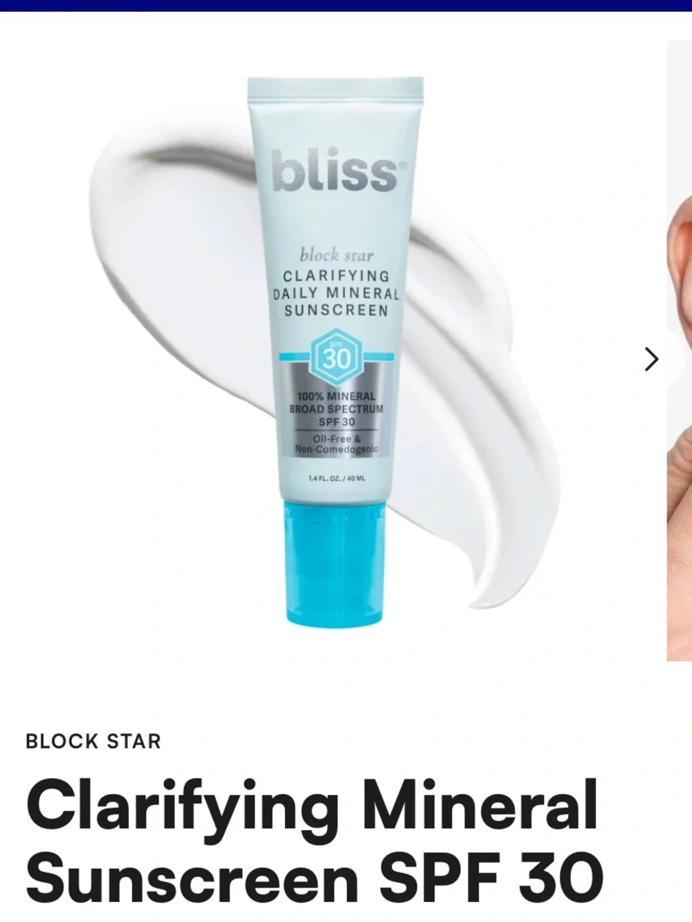 Bliss Clarifying Daily Mineral Sunscreen SPF 30 - Aqua and White